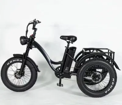 Tricycle électrique cargo adulte équipé d'une batterie 12,8 Ah du moteur Bafang 500 W